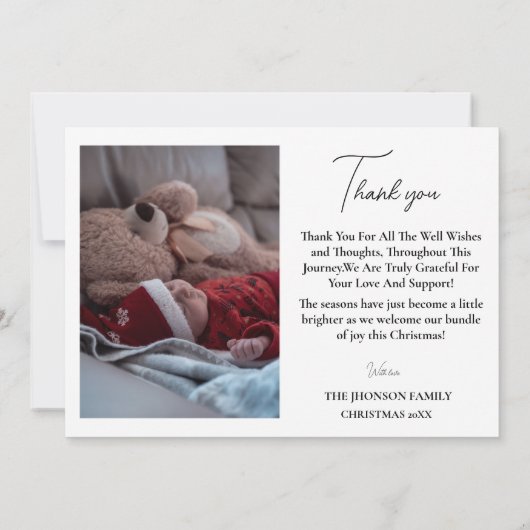 Joyeux petit Noël bébé faire-part de naissance (Dos)