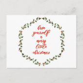 Joyeux petit Noël - Carte postale Holly Wreath (Devant)