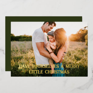 Joyeux petit Noël Foil Carte de vacances