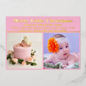 Joyeux petit Noël Nouveau bébé Foil Carte de vacan (Recto)