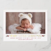 Joyeux petit Noël Nouveau bébé Foil Carte de vacan (Recto)