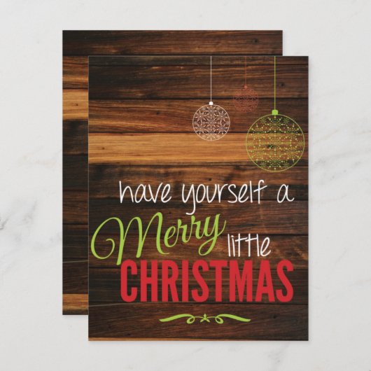 Joyeux petit Noël Rustique carte (Devant / Derrière)