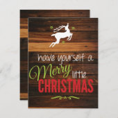 Joyeux petit Noël Rustique carte (Devant / Derrière)