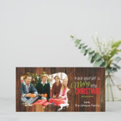 Joyeux petit Noël Rustique carte (Debout devant)