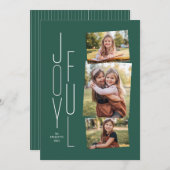 Joyeux photo collage vert carte de vacances (Devant / Derrière)