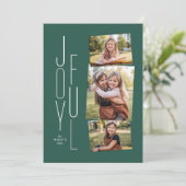 Joyeux photo collage vert carte de vacances (Debout devant)