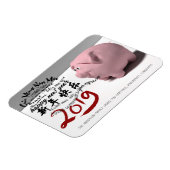 Joyeux PIg Nouvel An 2019 personnalisé R Magnet (Côté Gauche)