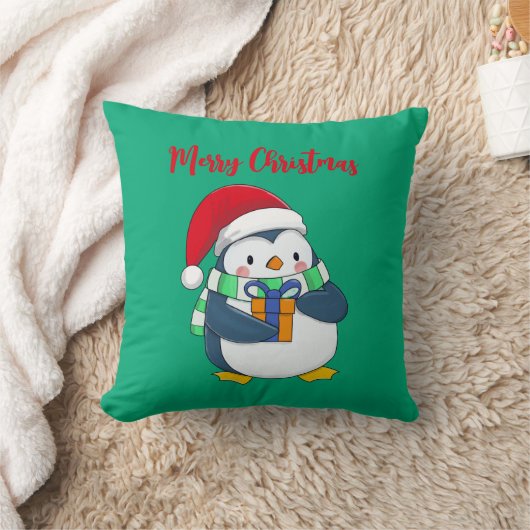 Joyeux pingouin de Noël avec oreiller à lancer cad (Couverture)