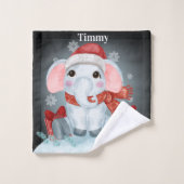 Joyeux pingouin de Noël pour ensemble de serviette (Gant de toilette)