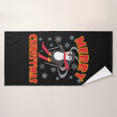 Joyeux pingouin de ski de Noël (Serviette de bain)