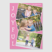 Joyeux Pink Kids Photo mignonne Christmas Magnet C (Devant)