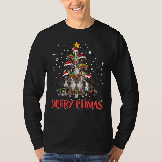 Joyeux Pitmas Pitbull Chien moche de Noël Sweat Tr (Devant)