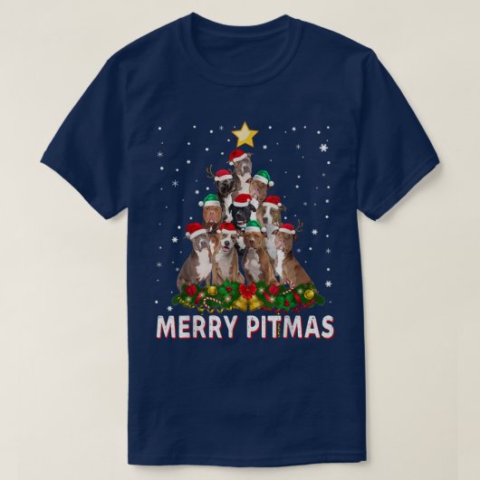 Joyeux Pitmas Pitbull Chien moche de Noël Sweat Tr (Design devant)