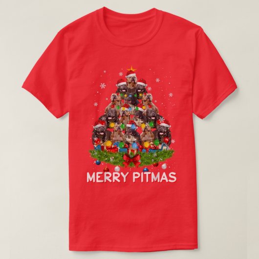 Joyeux Pitmas Pitbull Chien moche de Noël Sweat Tr (Design devant)