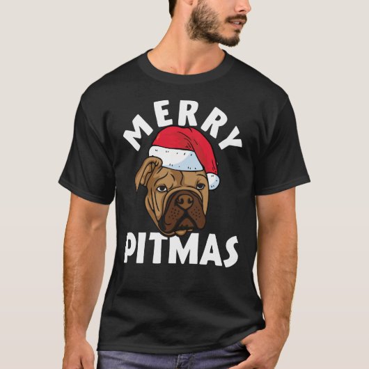 Joyeux Pitmas Pitbull Chien moche de Noël Sweat Tr (Devant)