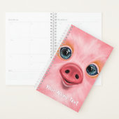 Joyeux planificateur de cochon avec texte de nom p (Devant avec enveloppe)