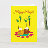 Joyeux Pongal, avec une carte de pot de riz et de (Devant)