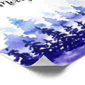 Joyeux poster de Noël. Paysage d'hiver bleu. (Coin)