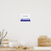 Joyeux poster de Noël. Paysage d'hiver bleu. (Cuisine)