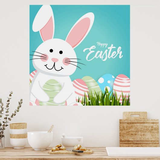 Joyeux Poster du lapin de Pâques (Cuisine)