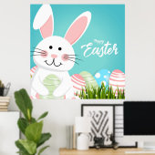 Joyeux Poster du lapin de Pâques (Bureau à domicile)