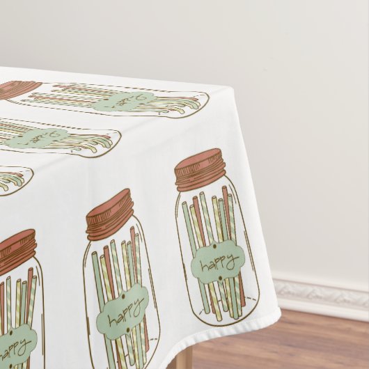 Joyeux pot de mason et paille nappe de pique-nique (In Situ)