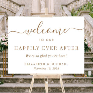 Joyeux Pour Toujours Mariage Accueil Or Blanc