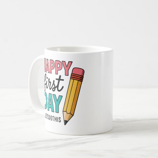 Joyeux premier jour de l'école enseignant Mug (Devant gauche)