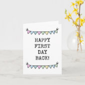 Joyeux premier jour de retour, carte mignonne (Fleur jaune)