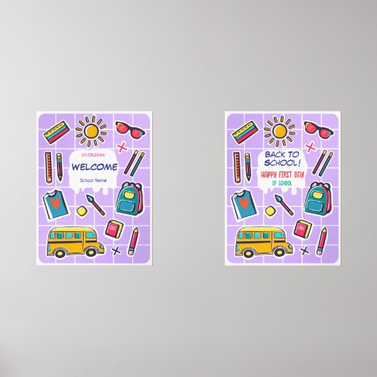 Joyeux premier jour d'école BIENVENUE (Recto)