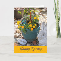 Joyeux Printemps, Carte Photo de Jardin de Maison