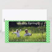 Joyeux Printemps/Pâques Carte photo vert (Devant / Derrière)