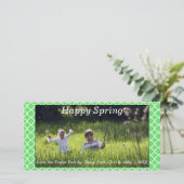Joyeux Printemps/Pâques Carte photo vert (Debout devant)