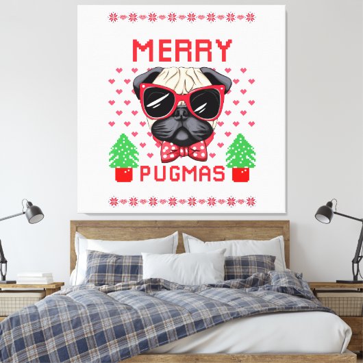Joyeux Pugmas ! impression sur toile (Insitu(Chambre))
