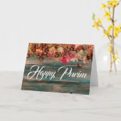 Joyeux Purim Plié Carte de voeux Bois Floral (Fleur jaune)