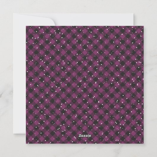 Joyeux purple plaid et carte de Noël marié (Dos)
