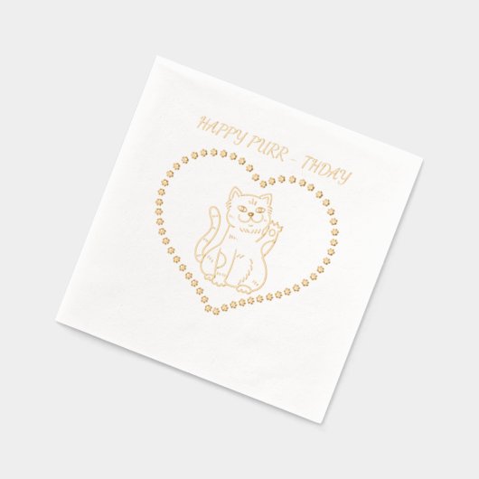 Joyeux Purr-thday Chat fête d'anniversaire (Gauche)