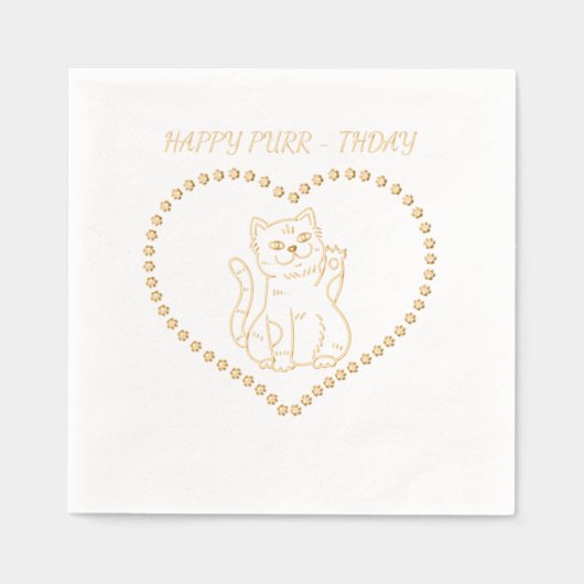 Joyeux Purr-thday Chat fête d'anniversaire (Recto)