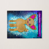 Joyeux puzzle de cerfs d'anniversaire avec étoiles (Horizontal)