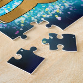 Joyeux puzzle de cerfs d'anniversaire avec étoiles (Côté)