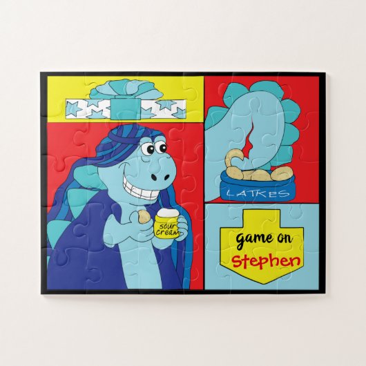 Joyeux Puzzle de Chanukah Dinosaur (Horizontal)