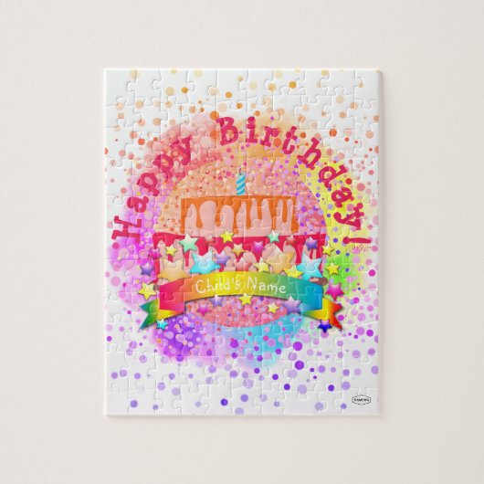 Joyeux puzzle de gâteau d'anniversaire - HAMbWG (Vertical)