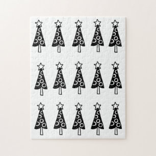 Joyeux Puzzle de Noël Arbres noirs