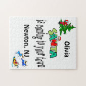 Joyeux puzzle de Noël Père Noël arrive à la ville (Horizontal)