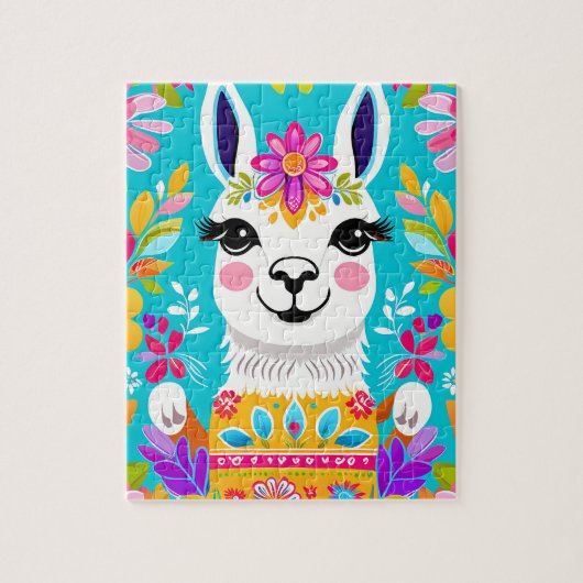 Joyeux Puzzle Floral Llama Jigsaw (Vertical)