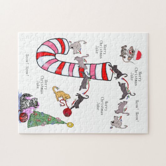 Joyeux Puzzle Noël Chat Mice Meow (Horizontal)