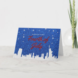Joyeux Quatre Juillet Carte Pailletée