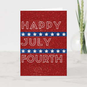 Joyeux Quatre Juillet Carte Pailletée