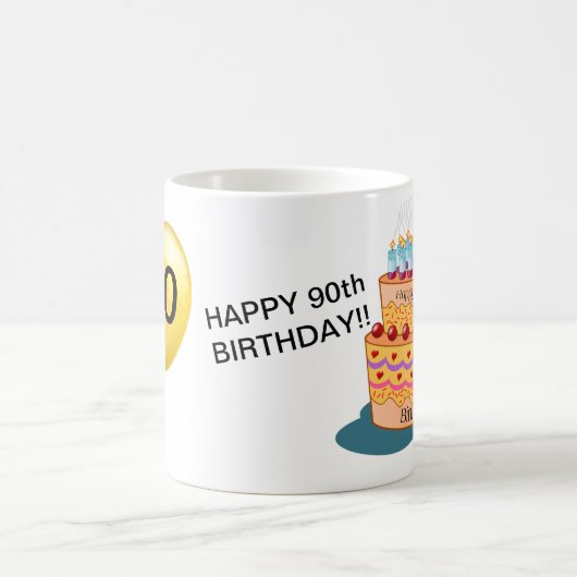 - Joyeux quatre-vingt-dixième anniversaire - tasse (Centre)