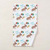 Joyeux Rabbit Motif serviette main (Serviette à main)